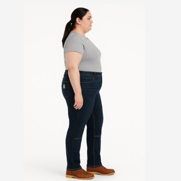 Carhartt Jean Pant Women's Size 20 Short Rugged Flex Slim Fit Tapered Mid Rise - Picture 2 of 4